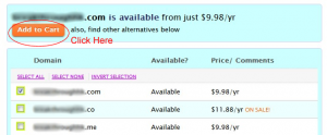 Domain search results Domain search results